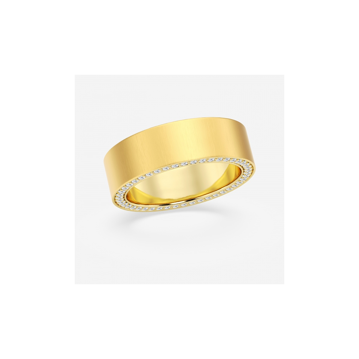 Additional Image 2 for  7/8 ctw Round Lab Grown Diamond 7mm Satin Finish Flat Eternity Band